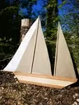 wooden sailboat seaside decoration