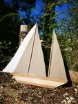 wooden sailboat seaside decoration