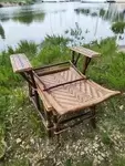 Woven wicker lounger