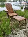 Woven wicker lounger