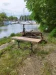 wrought iron and oak console