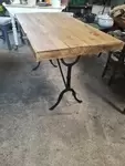 Wrought iron and wood table