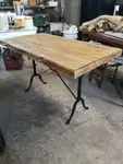 Wrought iron and wood table