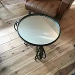 Wrought iron side table and mirror top