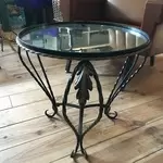 Wrought iron side table and mirror top