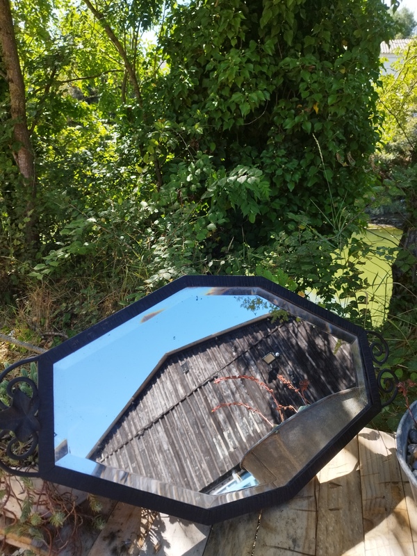 Antique wrought iron mirror 