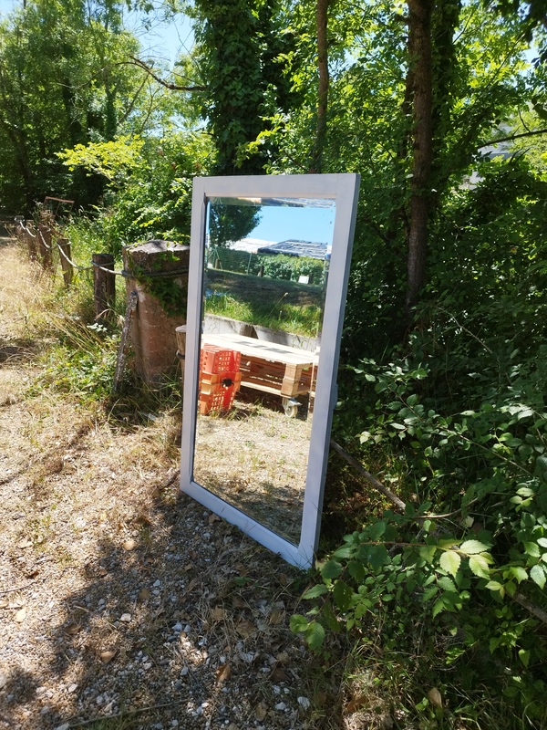 Antique mirror painted in white