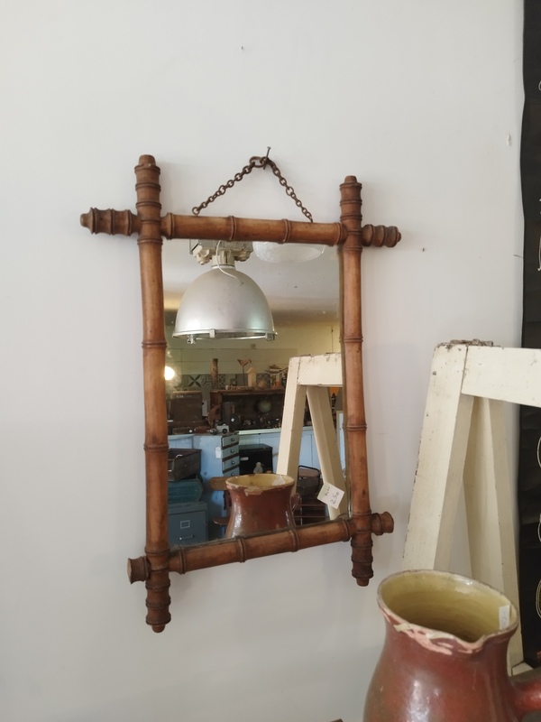 Vintage bamboo mirror