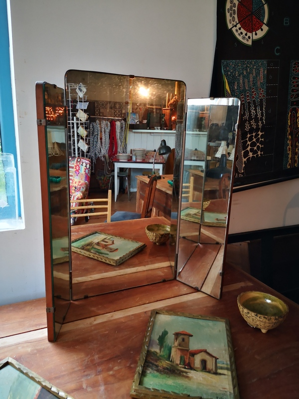 50s triptych mirror