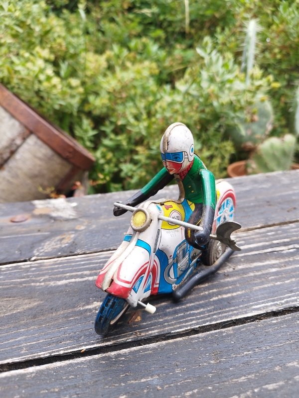 Vintage toy tin motorcycle