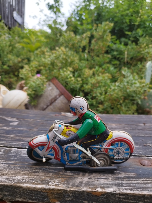 Vintage toy tin motorcycle
