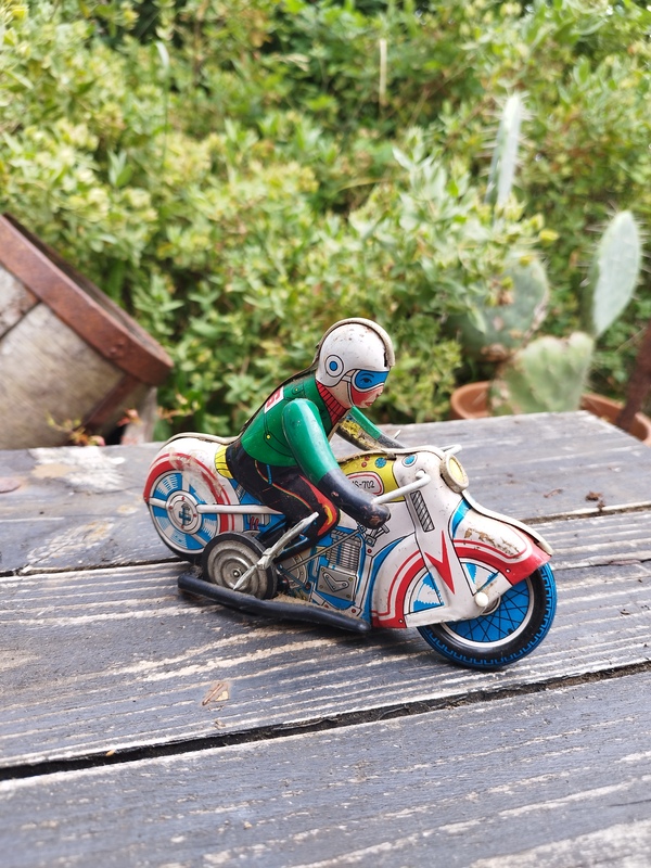 Vintage toy tin motorcycle