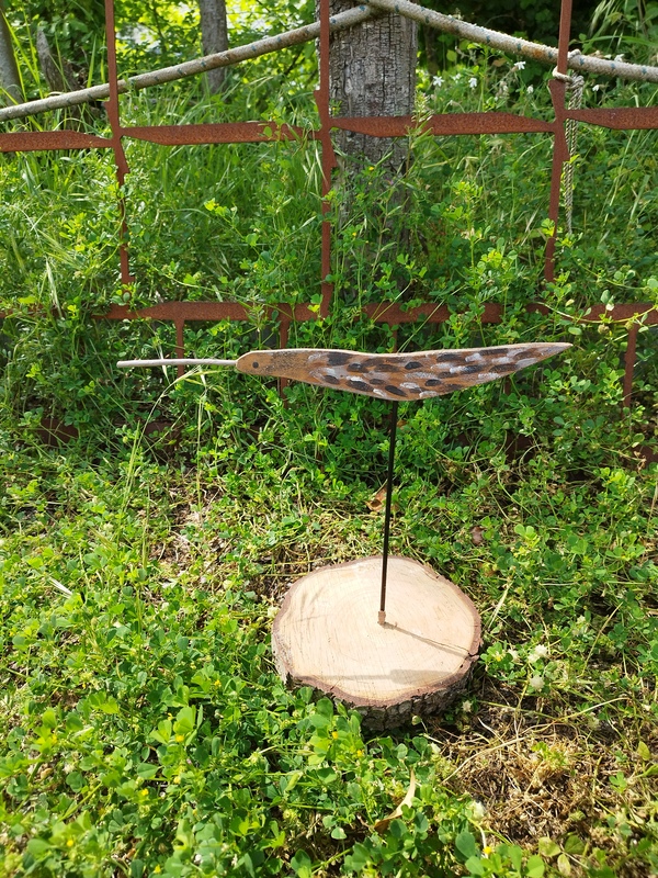 Folk art wooden bird