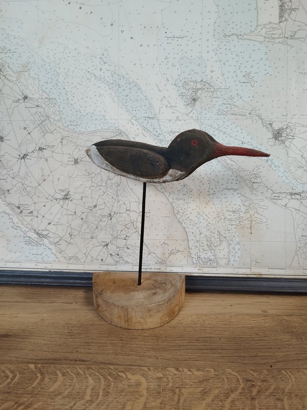20th century hand painted wooden marsh birds
