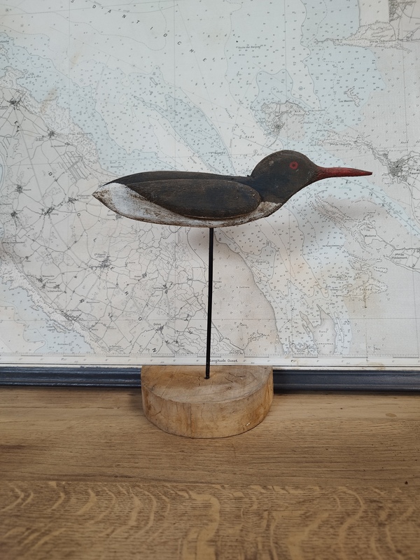 20th century hand painted wooden marsh birds