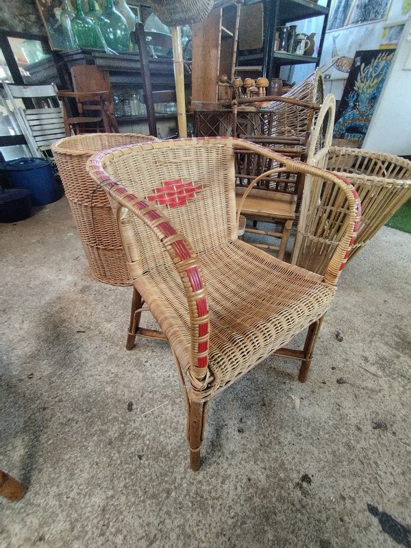 Old rattan armchair from the 60s