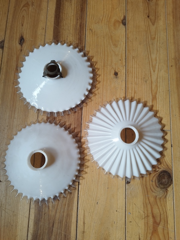 Abat jour opaline dentelle 