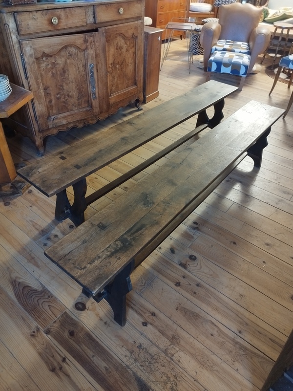 Paire de bancs anciens 