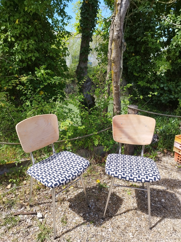Pair of 70s chrome chairs