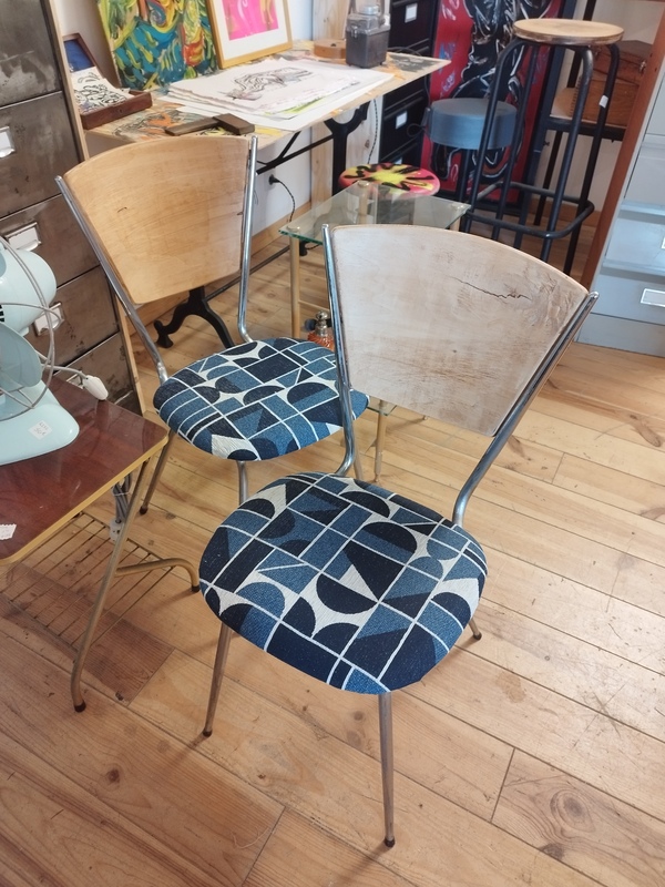 Pair of vintage chrome chairs