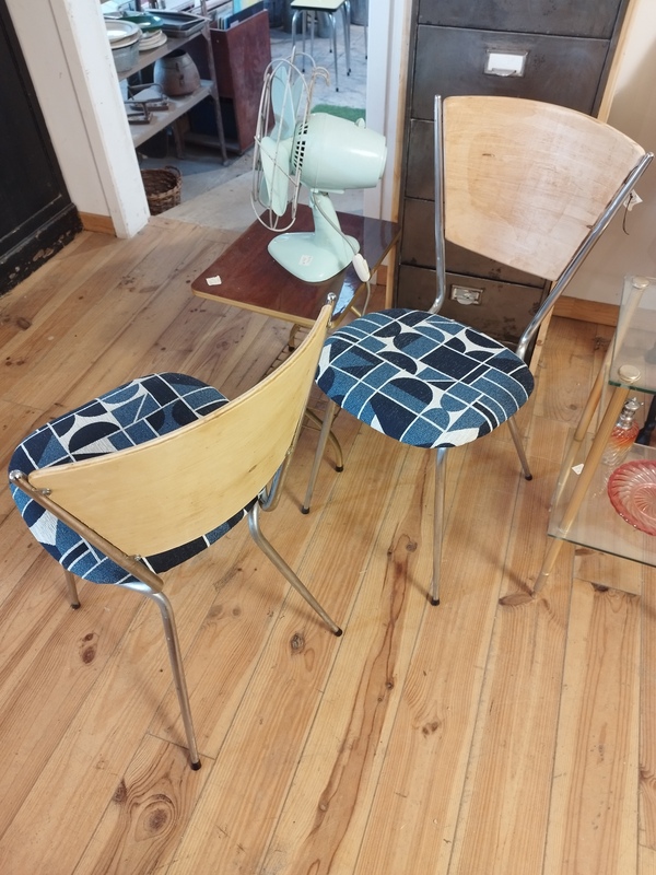Pair of vintage chrome chairs