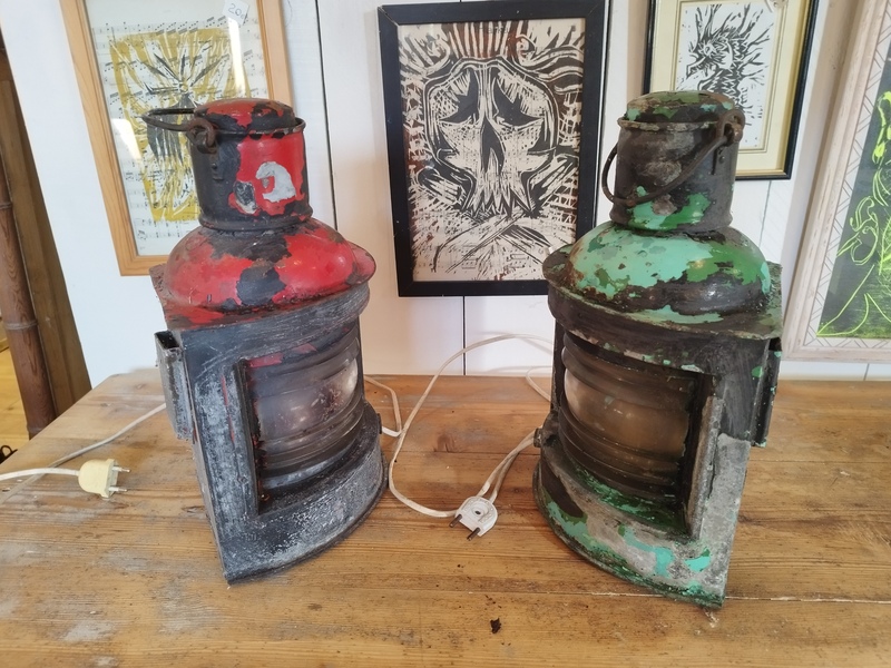 Pair of 20th-century boat lanterns 