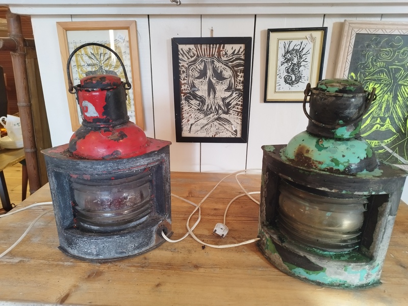 Pair of 20th-century boat lanterns 