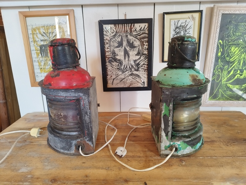 Pair of 20th-century boat lanterns 