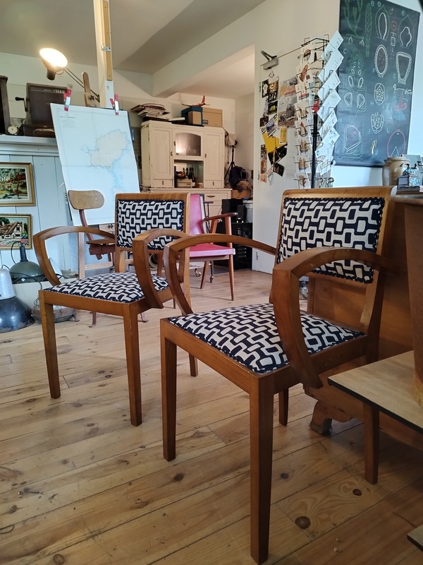 Pair of bridge armchairs