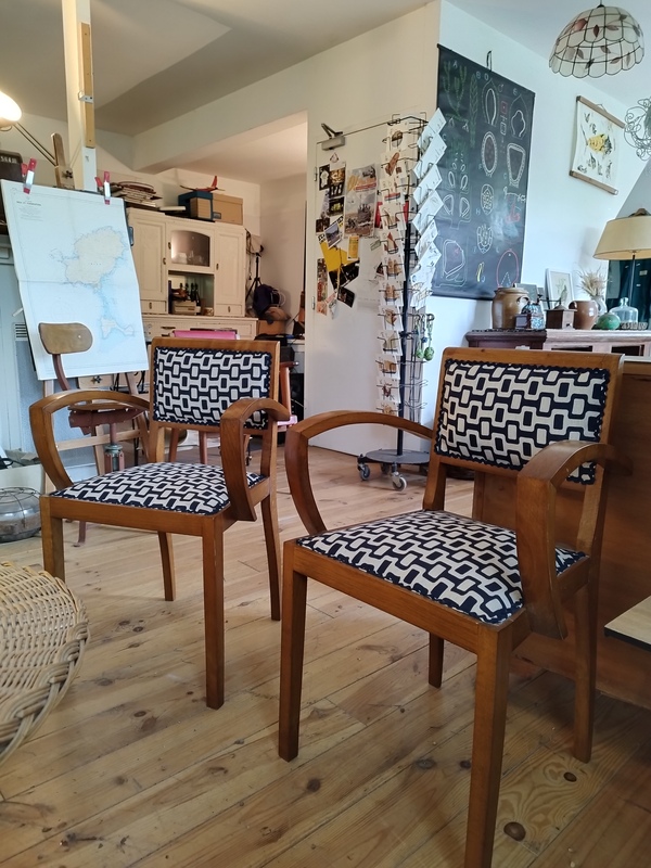 Pair of bridge armchairs