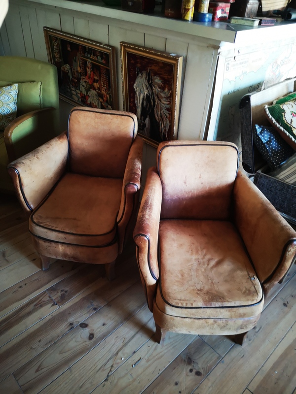 Pair of old club chairs