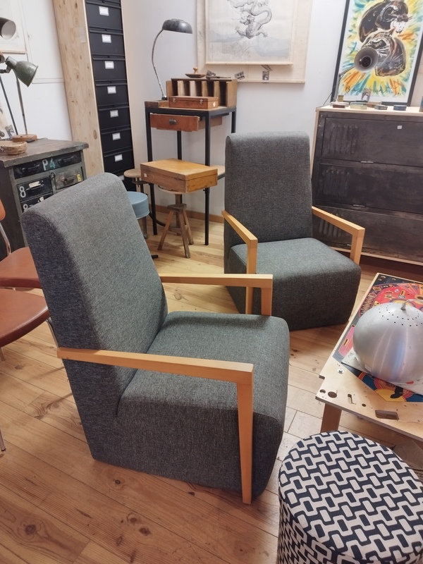 Pair of designer armchairs 