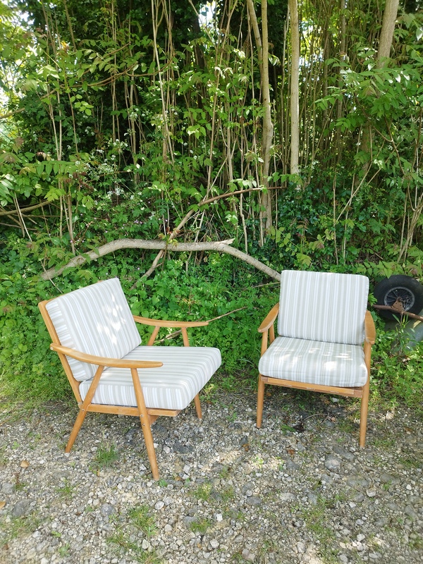 Pair of Thonet Boomerang armchairs 