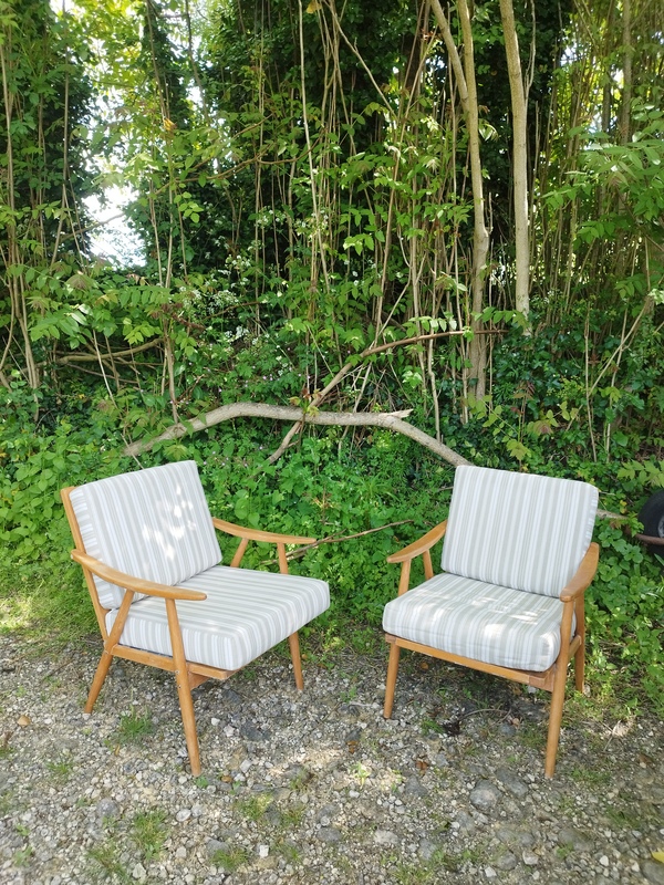 Pair of Thonet Boomerang armchairs 