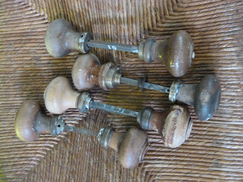 Pair of turned wooden handles