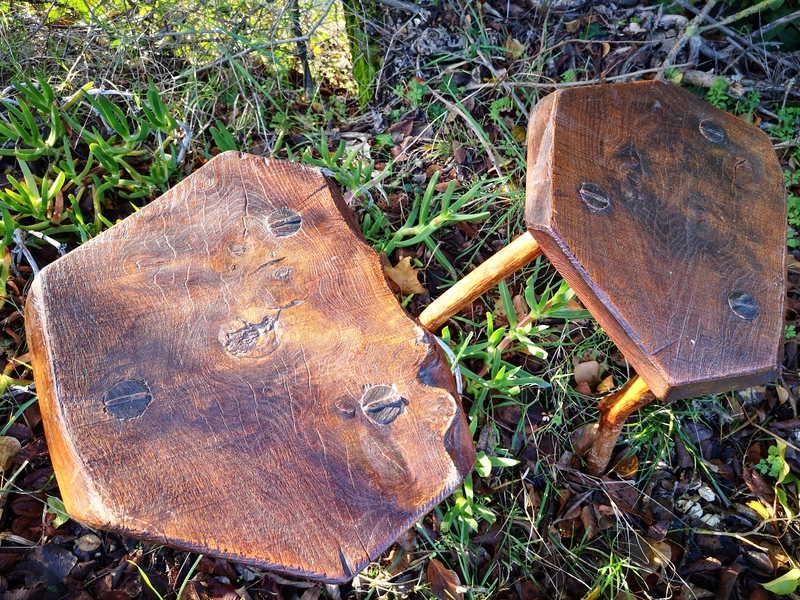 Pair of cowherd stools