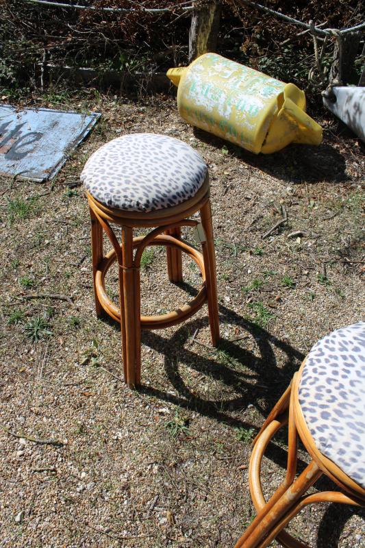 Pair of rattan stools