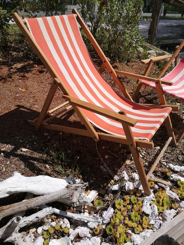 Pair of vintage deckchairs
