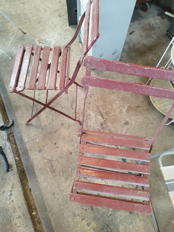 Pairs of garden folding chairs