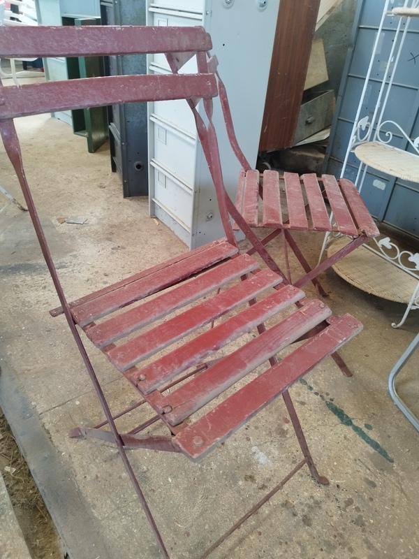 Pairs of garden folding chairs