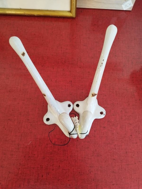 Enameled cast iron coat hooks