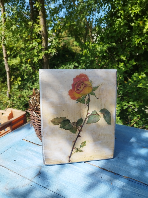 Painting on wood Roses