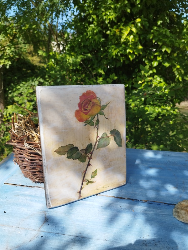 Painting on wood Roses