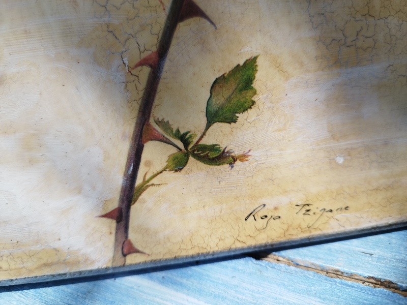 Painting on wood Roses