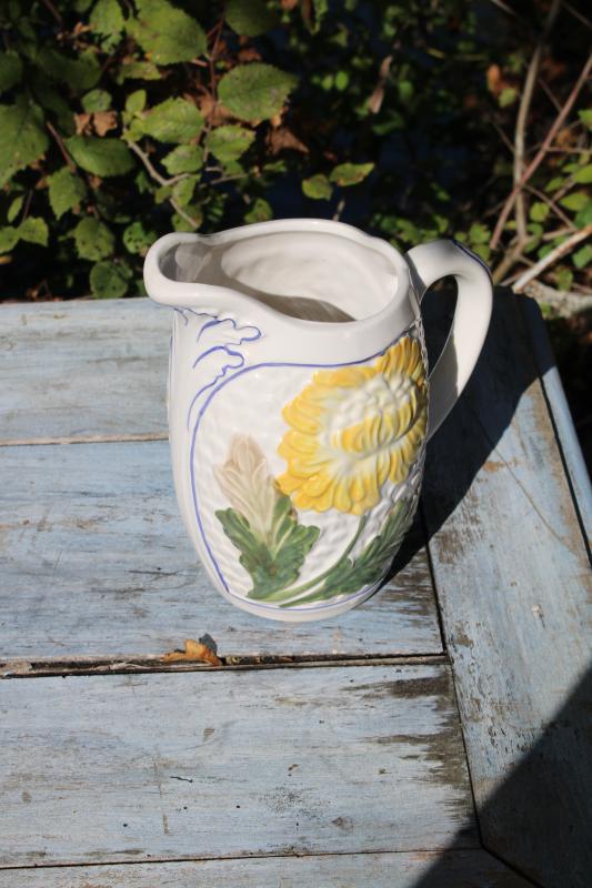 Antique Sunflower Pitcher