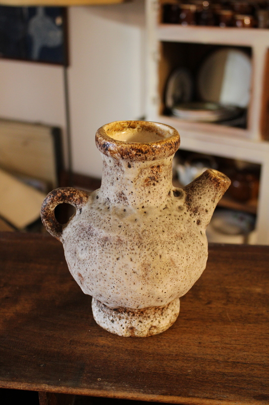 Enamelled ceramic pitcher