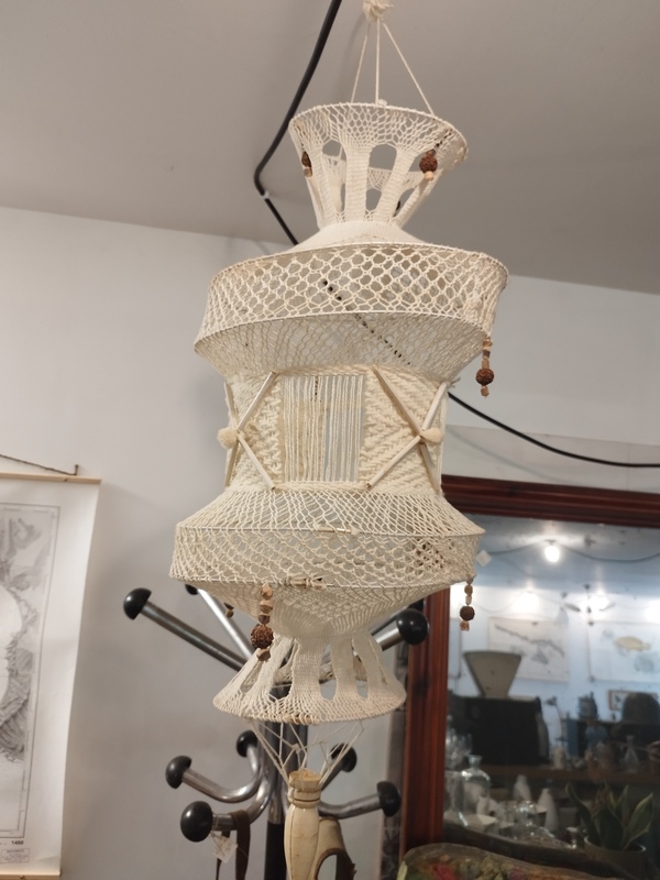 70s crochet ceiling light