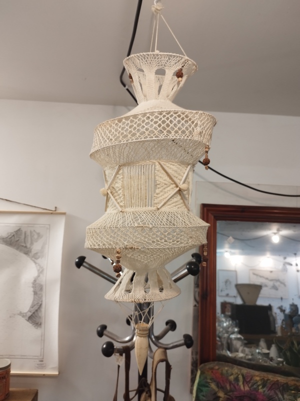 70s crochet ceiling light