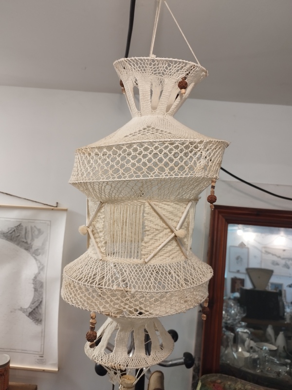 70s crochet ceiling light
