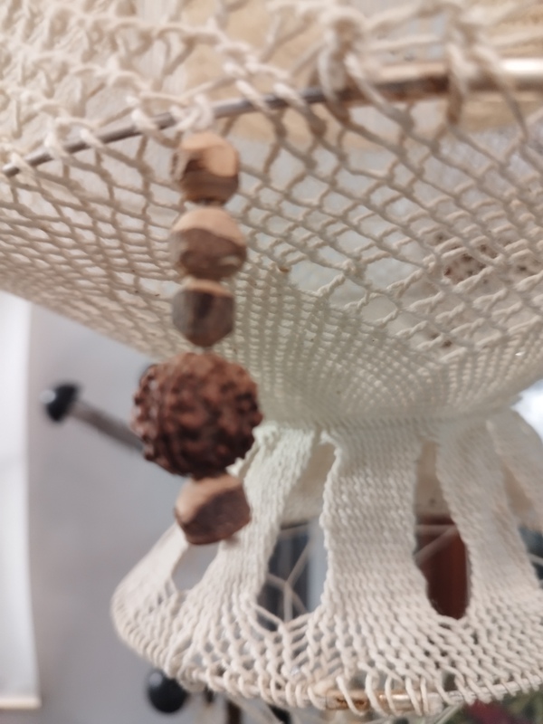 70s crochet ceiling light